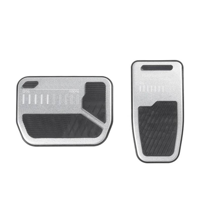 Auto Pedal Set Für Tesla Für Modell 3 Y Für Highland 2024 Clip-on Auto Fuß Pedal Pads Abdeckung Pedal Gummi Pad Abdeckung Bremse Rest Pedal Innen Zubehör Fußpedal Bremspedal(Silvery) von Awqmx