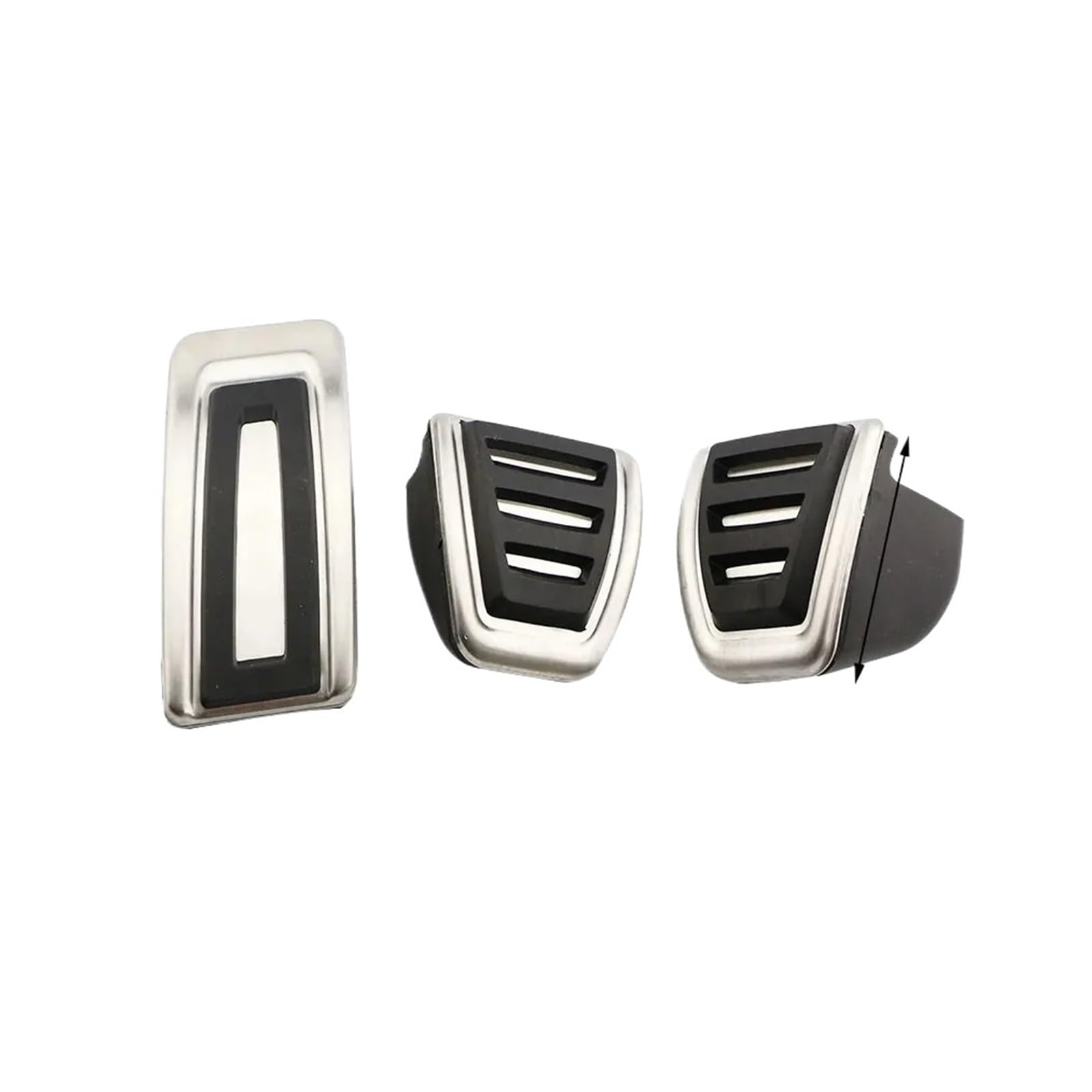 Auto Pedal Set Für VW Für Tiguan Für Allspace LHD 2017 2018 2019 2020 2021 Auto Pedale Edelstahl Gas Brems Rest Pedal Schutz Abdeckung Fußpedal Bremspedal(MT Without Rest) von Awqmx