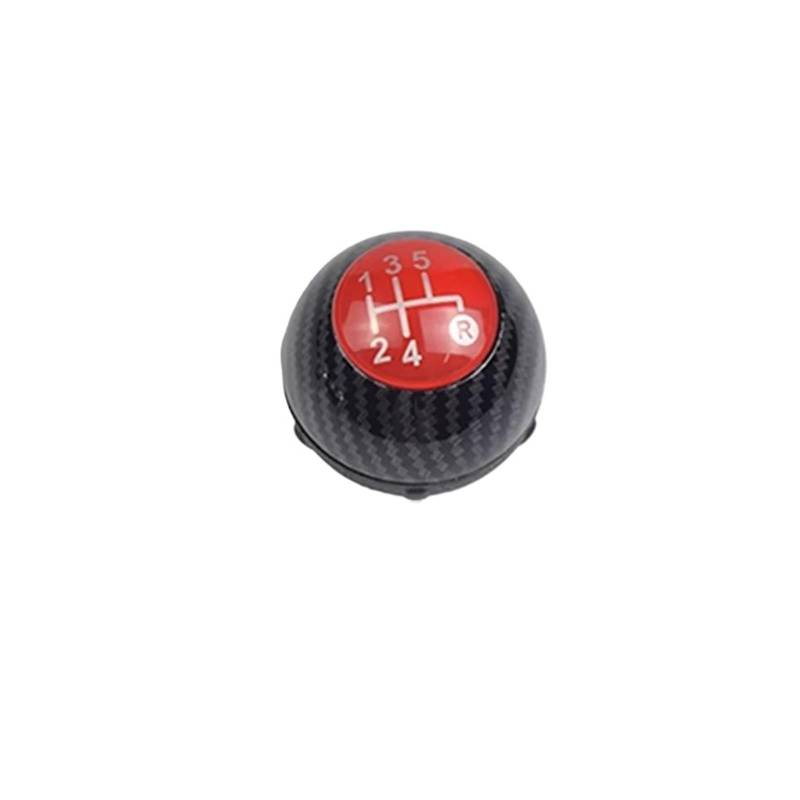 Auto-Schaltknauf Für FIAT 500 2012 2013 2014 2015-2018 Auto Shift Kopf 5/6 Geschwindigkeit Schalthebel 55344048 Handball Innen Auto Zubehör Auto Schalthebel(Carbon Fiber Red 5) von Awqmx