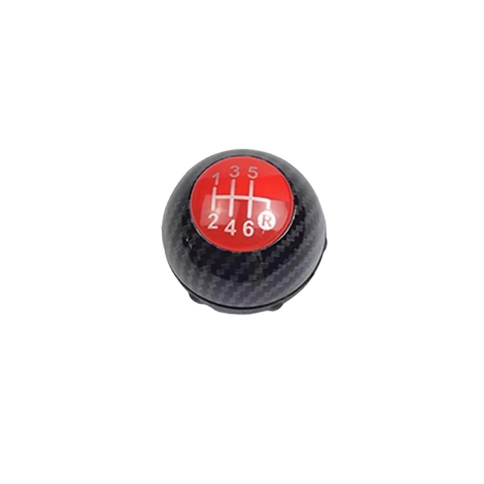 Auto-Schaltknauf Für FIAT 500 2012 2013 2014 2015-2018 Auto Shift Kopf 5/6 Geschwindigkeit Schalthebel 55344048 Handball Innen Auto Zubehör Auto Schalthebel(Carbon Fiber Red 6) von Awqmx