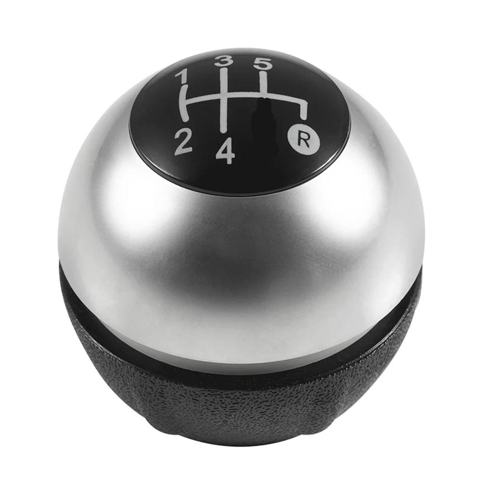 Auto-Schaltknauf Für FIAT Für 500 500C 2007-2018 5 Gang Schaltknauf Hebel Kopf Handball Shifter Handball Ersetzen Auto Zubehör Auto Schalthebel(Silber) von Awqmx