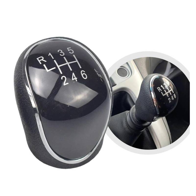 Auto-Schaltknauf Für Hyundai Für IX35 2012-2016 Getriebe Griffe Stick Hebel Kopf 6 Gang Manuelle Stick Schaltknauf Hebel Shifter Kopf Handball Auto Schalthebel(Schwarz) von Awqmx