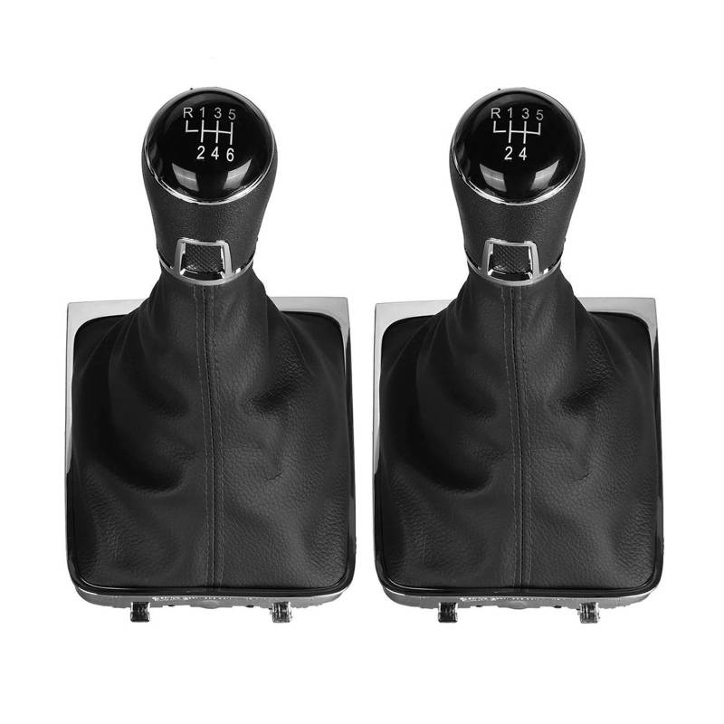 Auto-Schaltknauf Für Vw Für Passat 3C B6 3C2 3C5 2005-2011 5 Gang Schaltknauf Gamasche Boot Abdeckung PU Leder Auto Schalthebel(6 Speed) von Awqmx