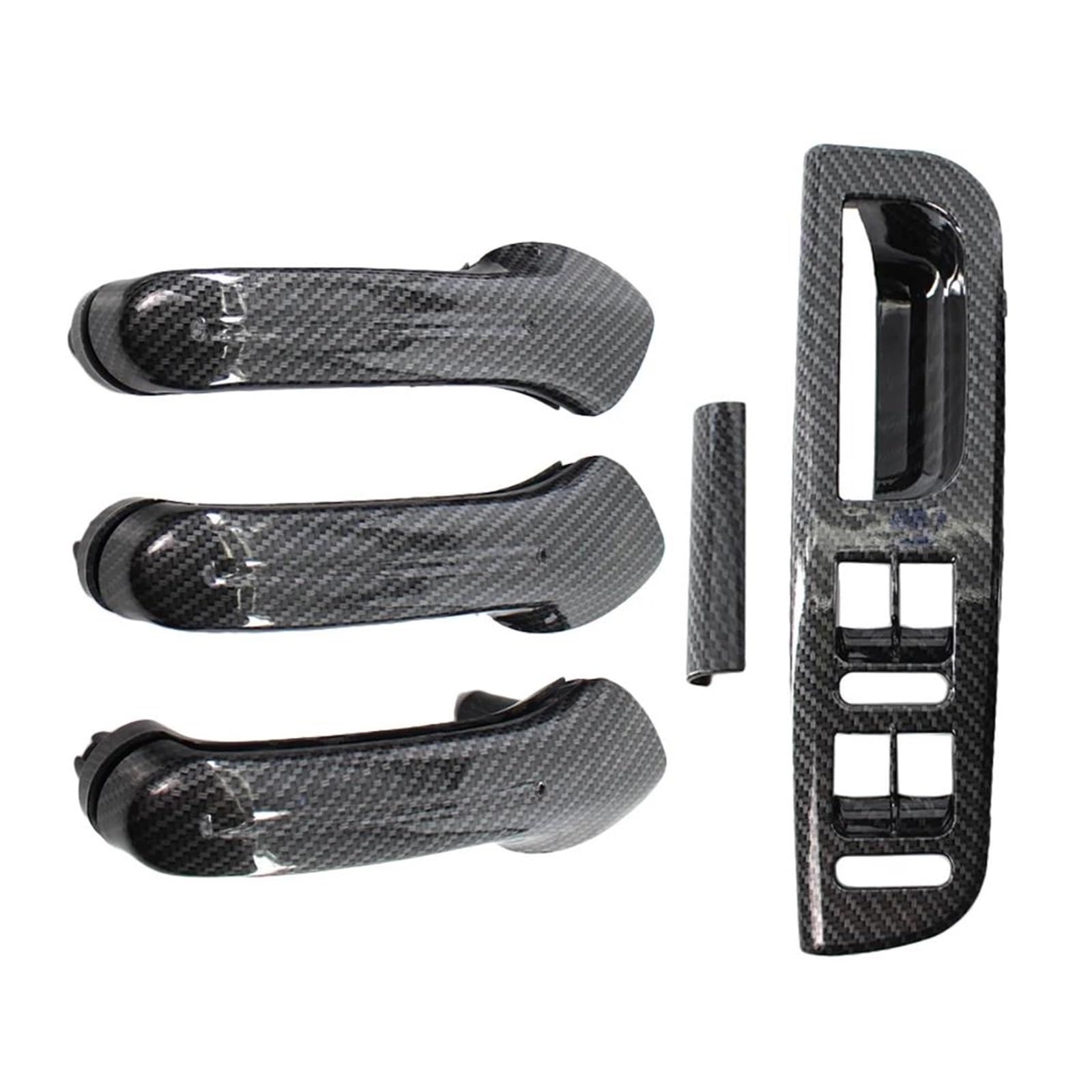 Auto Türgriff Innentürgriffe Für VW Für Jetta Für Golf MK4 1998-2004 Carbon Fiber Innen Tür Haltegriff Abdeckung Schalter Lünette LHD/RHD Auto Türgriff Innengriff(Left Hand Drive) von Awqmx