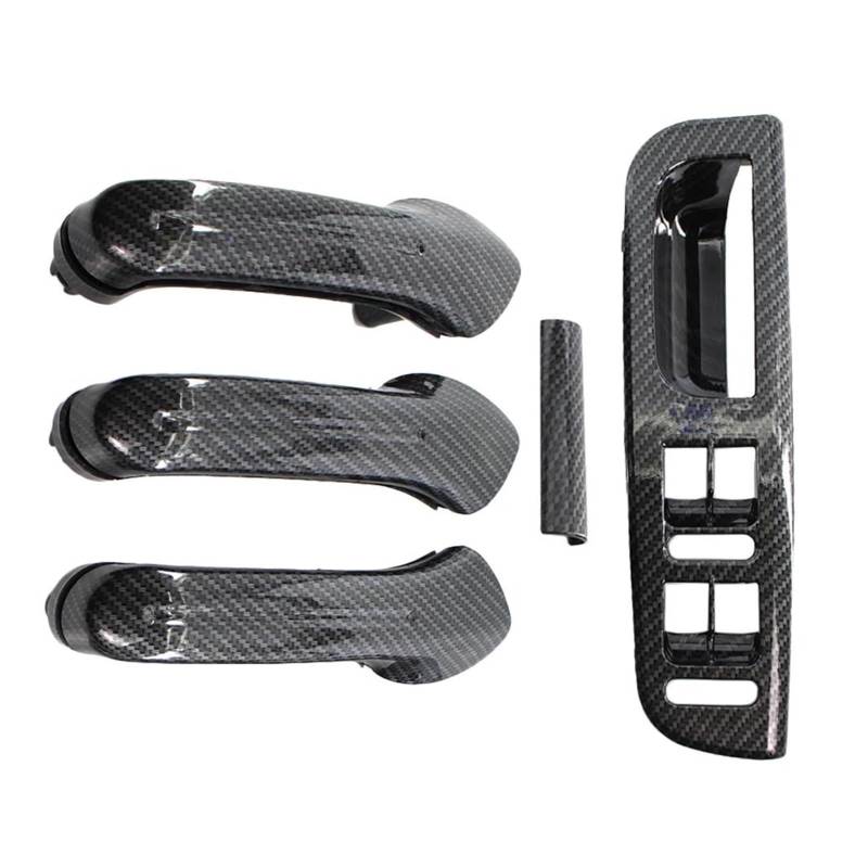 Auto Türgriff Innentürgriffe Für VW Für Jetta Für Golf MK4 1998-2004 Carbon Fiber Innen Tür Haltegriff Abdeckung Schalter Lünette LHD/RHD Auto Türgriff Innengriff(Right Hand Drive) von Awqmx