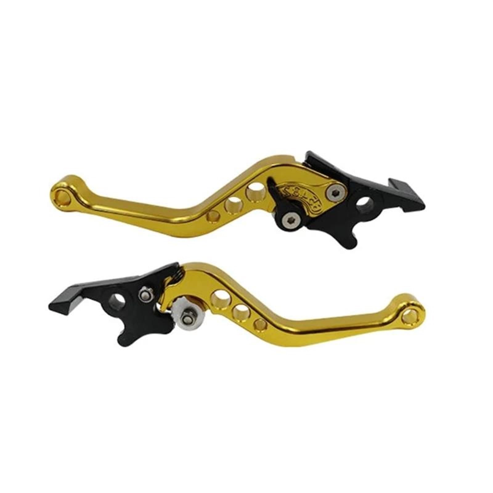 Bremshebel 1 Paar Motorrad Ersatzteile Aluminium Legierung Doppel Disc Brems Griff Hebel Einstellbar Für Roller Elektrische Fahrrad Kupplungshebel Motorrad(Gold) von Awqmx