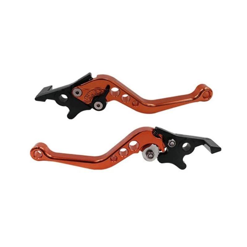 Bremshebel 1 Paar Motorrad Ersatzteile Aluminium Legierung Doppel Disc Brems Griff Hebel Einstellbar Für Roller Elektrische Fahrrad Kupplungshebel Motorrad(Orange) von Awqmx