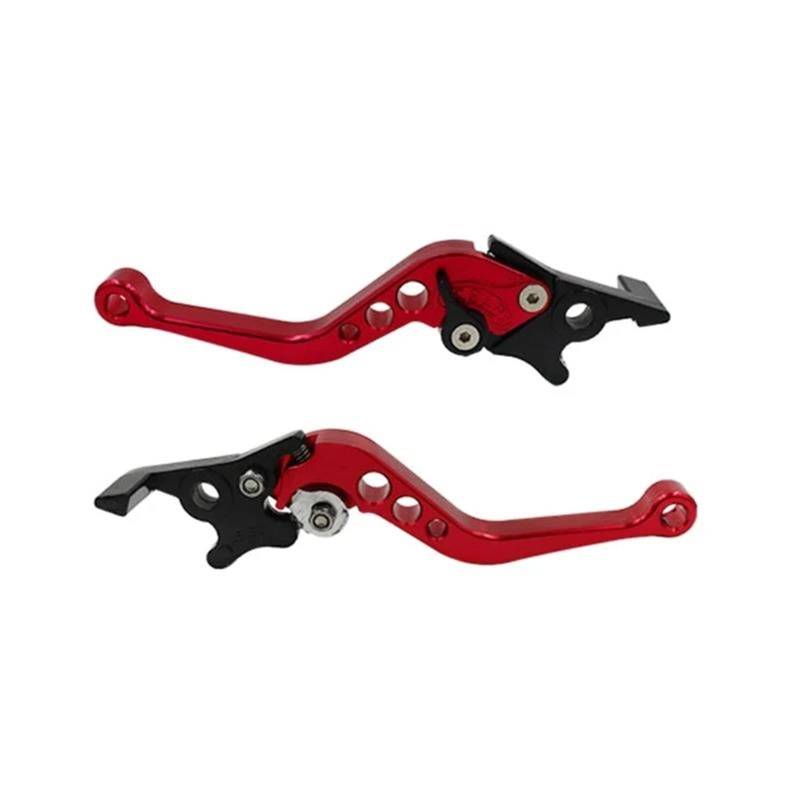 Bremshebel 1 Paar Motorrad Ersatzteile Aluminium Legierung Doppel Disc Brems Griff Hebel Einstellbar Für Roller Elektrische Fahrrad Kupplungshebel Motorrad(Red) von Awqmx