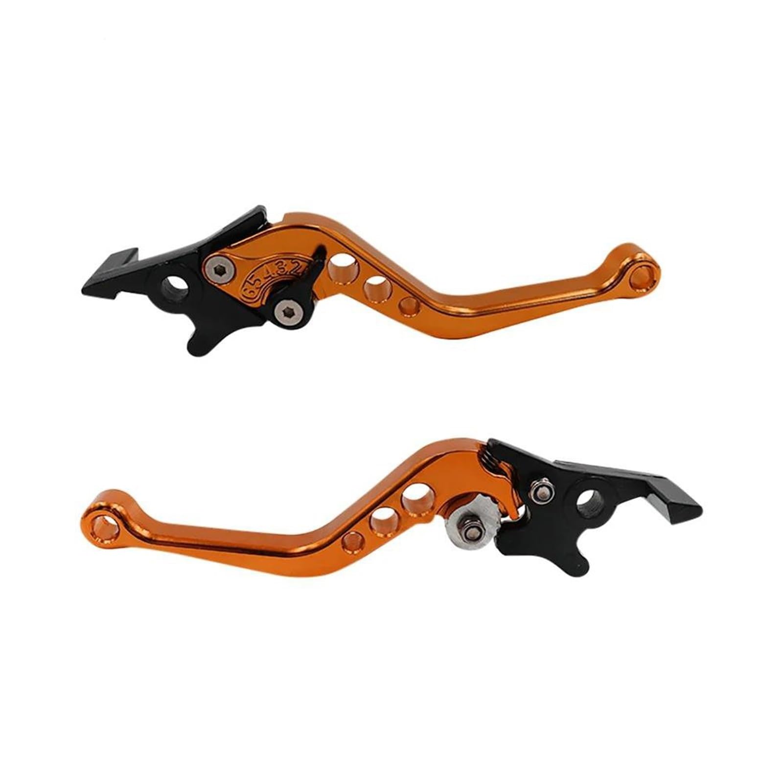 Bremshebel 2 Stück Kupplungsgriff Simson Tuning Universal CNC-Legierung Motorrad Bremsgriff Einstellbare Größe Moto Motorrad Bremshebel Kupplungshebel Motorrad(Orange) von Awqmx