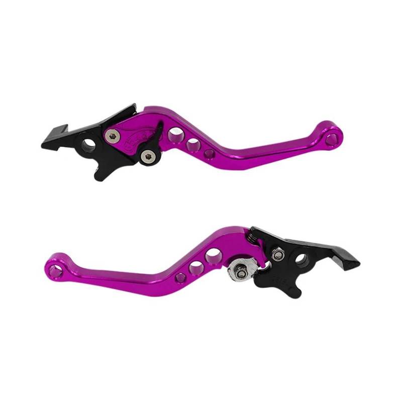 Bremshebel 2 Stück Kupplungsgriff Simson Tuning Universal CNC-Legierung Motorrad Bremsgriff Einstellbare Größe Moto Motorrad Bremshebel Kupplungshebel Motorrad(Purple) von Awqmx