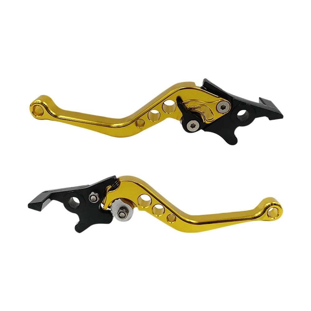 Bremshebel 2 Stücke Universal CNC Legierung Motorrad Bremsgriff Einstellbare Größe Motorrad Motorrad Geändert Kupplung Trommel Bremshebel Griff Heißer Kupplungshebel Motorrad(Gold) von Awqmx