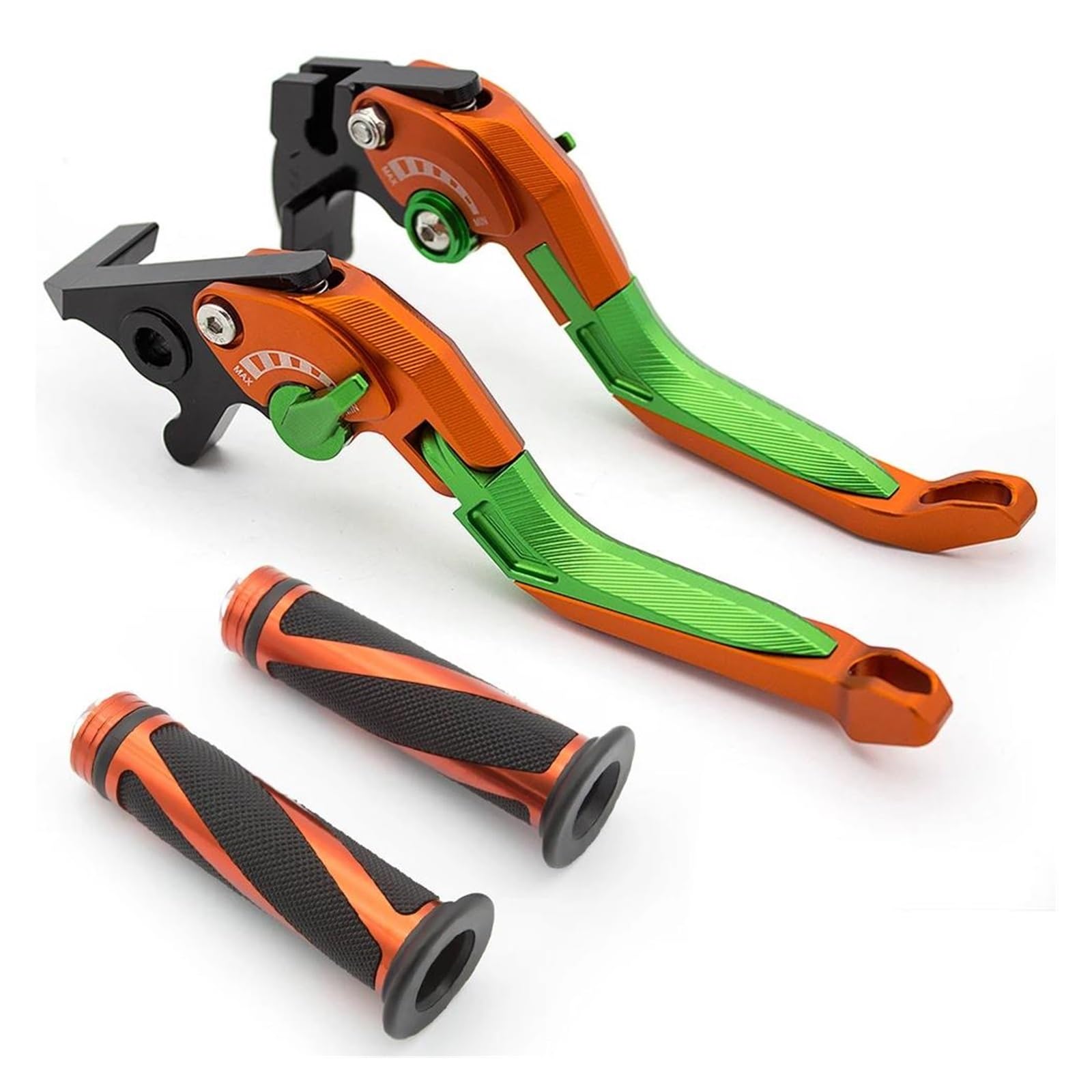 Bremshebel Für Daytona 675R 2011-2016 CNC 3D Verstellbare Faltbare Ausziehbare Motorradbremskupplungshebel Griffgriffe Set Kupplungshebel Motorrad(Orange Lever-Grips) von Awqmx