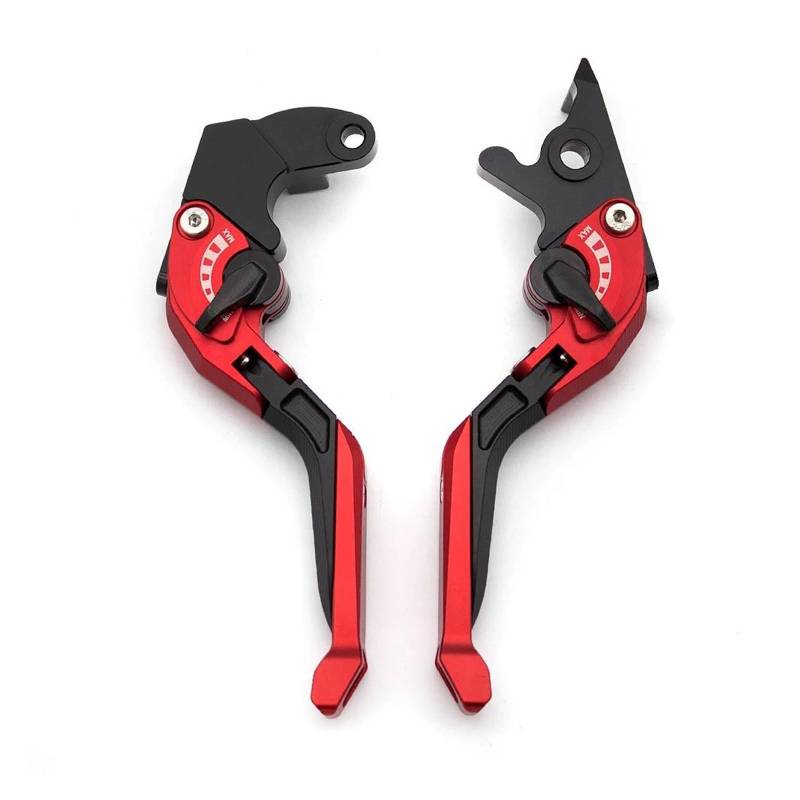 Bremshebel Für Daytona 675R 2011-2016 CNC 3D Verstellbare Faltbare Ausziehbare Motorradbremskupplungshebel Griffgriffe Set Kupplungshebel Motorrad(Red-Black Lever) von Awqmx