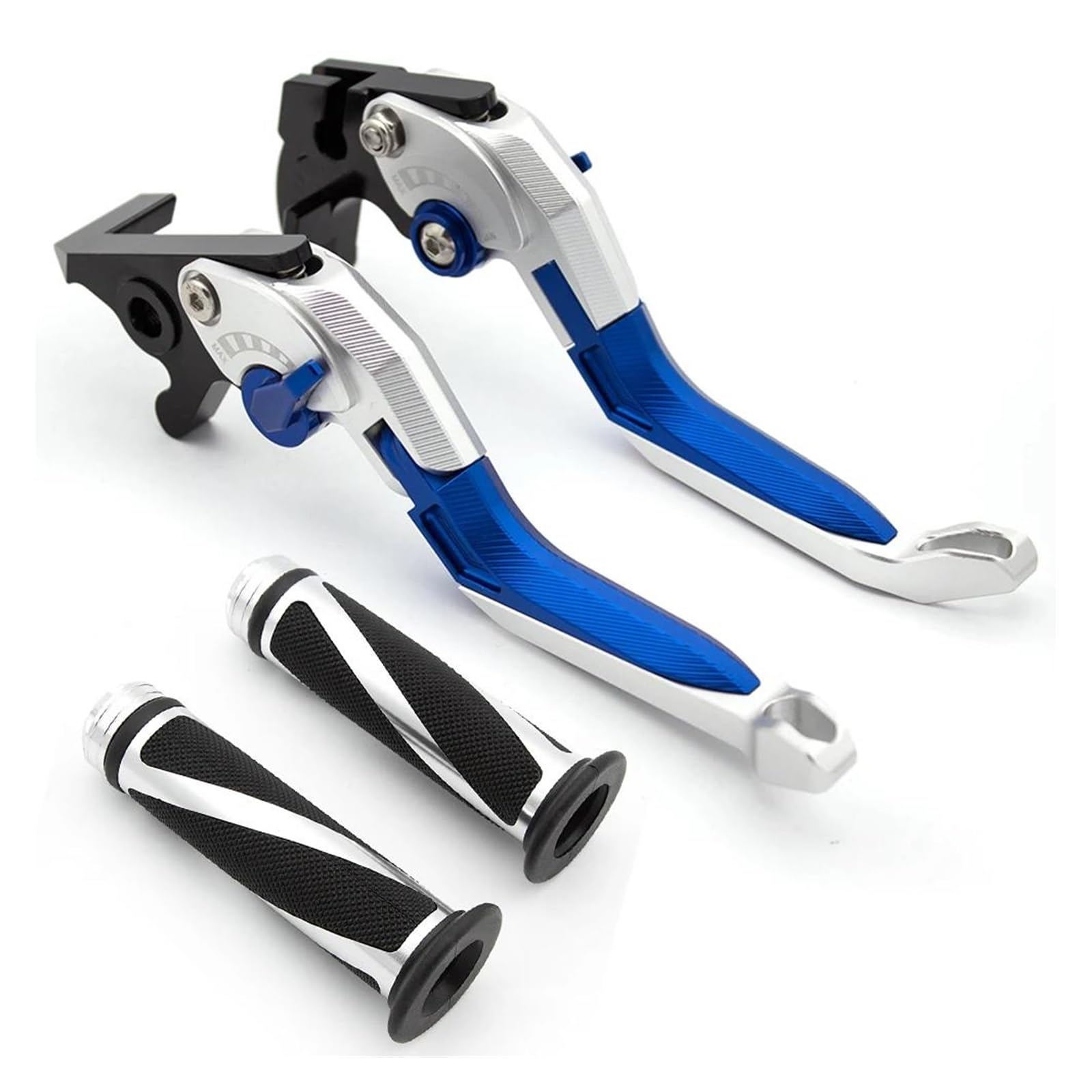 Bremshebel Für Daytona 675R 2011-2016 CNC 3D Verstellbare Faltbare Ausziehbare Motorradbremskupplungshebel Griffgriffe Set Kupplungshebel Motorrad(Silver Lever-Grips) von Awqmx