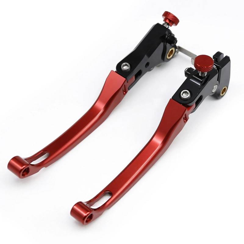 Bremshebel RS660 2023 Neuester Typ CNC Motorrad Alu Bremskupplungsteile Hebel Kupplungshebel Motorrad(Red) von Awqmx