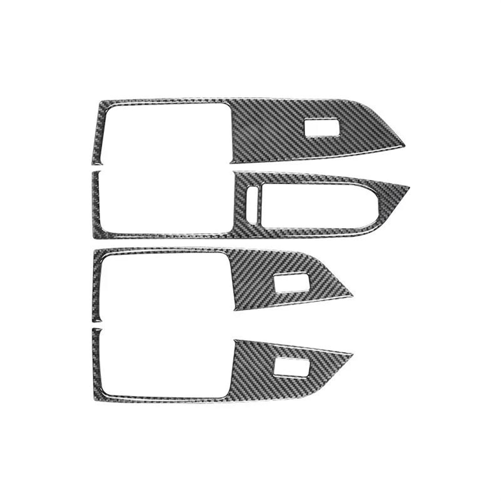 Dekorative Innenbereich Zubehör 4 Stücke Für VW Für Golf 8 Für MK8 2020-2023 Auto Fensterheber Schalter Taste Panel Aufkleber Carbon Faser Auto Innen Zubehör Interieur Zubehör(RHD) von Awqmx