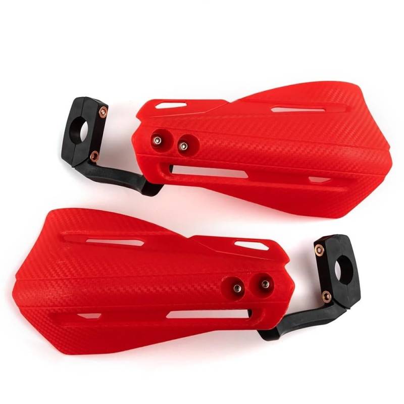 Handschutz Motorrad Für 80-650CC XR CR CRF Für Für BETA 125-498CC RR 2T 4T 22MM 25 MM Motorrad Handprotektoren ABS Hand Guards Schutz Racing Lenker Handschützer(Red) von Awqmx