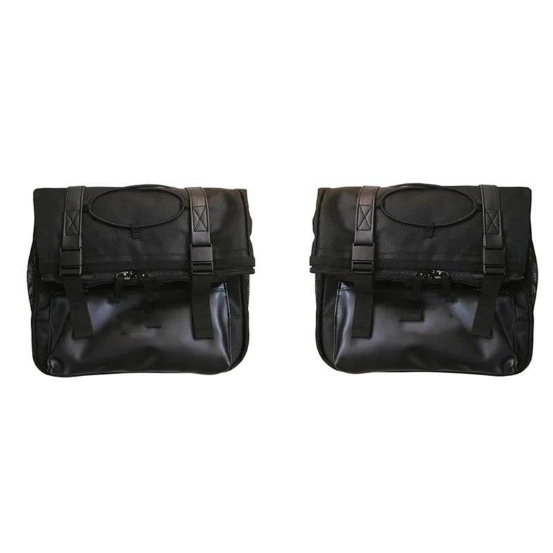 Leder & Satteltaschen Für QJMOTO Für SRV300S Für SRV 300 S Für SRV 500 Motorrad Rack Stamm Hinten Sitz Tasche Mit Schulter Gurt Rucksack Motorradtasche(Black Left and Right) von Awqmx