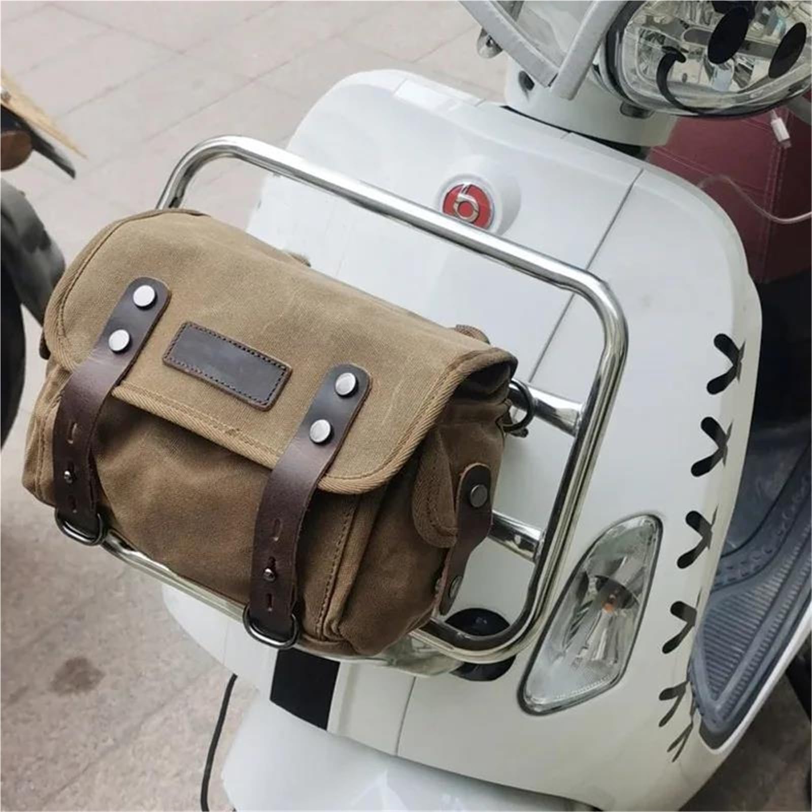 Leder & Satteltaschen Motorrad E Bike Tasche Schlosstasche wasserdichte Werkzeugtasche Hecktasche Motorradtasche(Khaki) von Awqmx