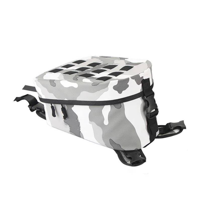 Leder & Satteltaschen Motorrad-Frontlader-Ölbeutel-Tankrucksack Werkzeugpaket Mit Hoher Kapazität wasserdichte Outdoor-Reitausrüstung Motorradtasche(White) von Awqmx