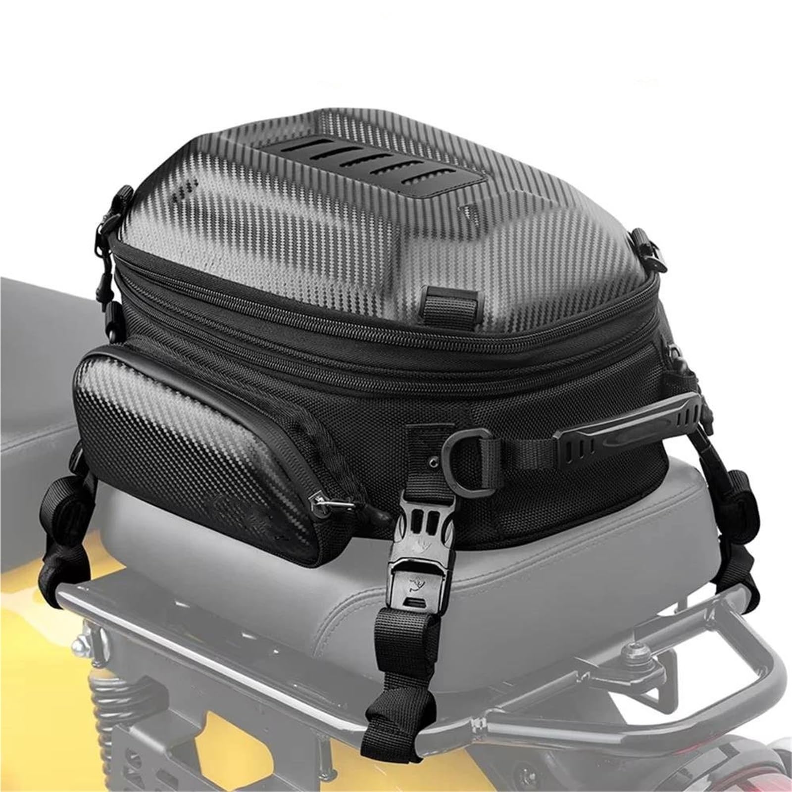 Leder & Satteltaschen Motorrad-Rücksitztasche wasserdichte Hecktasche Erweiterbarer Hartschalen-Moto-Kofferraum Reise-Reitrucksack Motorradtasche(A) von Awqmx