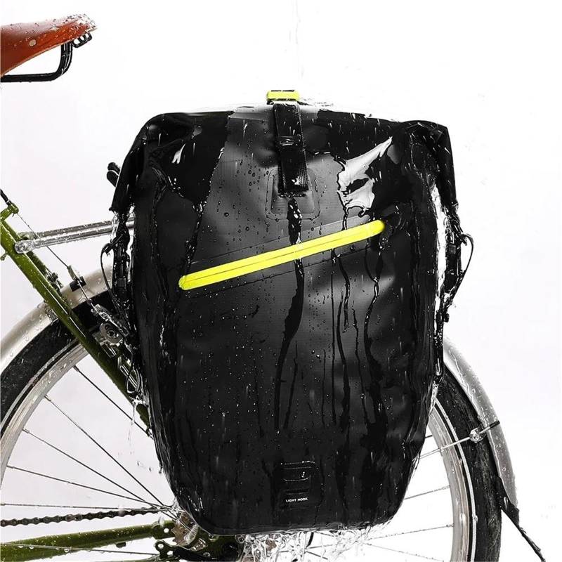 Leder & Satteltaschen Universal Fahrrad Tasche 20L/27L Reise Gepäckträger Schwanz Sitz Trunk Bag Fahrrad Gepäck Tasche Motorradtasche(27L Black) von Awqmx