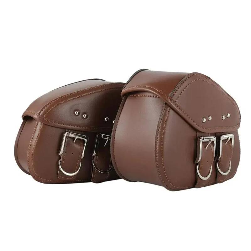 Leder & Satteltaschen Universal Motorrad Seite Sattel Tasche PU Leder Werkzeug Seesack Für Ducati Multistrada 1200 S MTS1200 1250S 1250 S Motorradtasche(Brown) von Awqmx