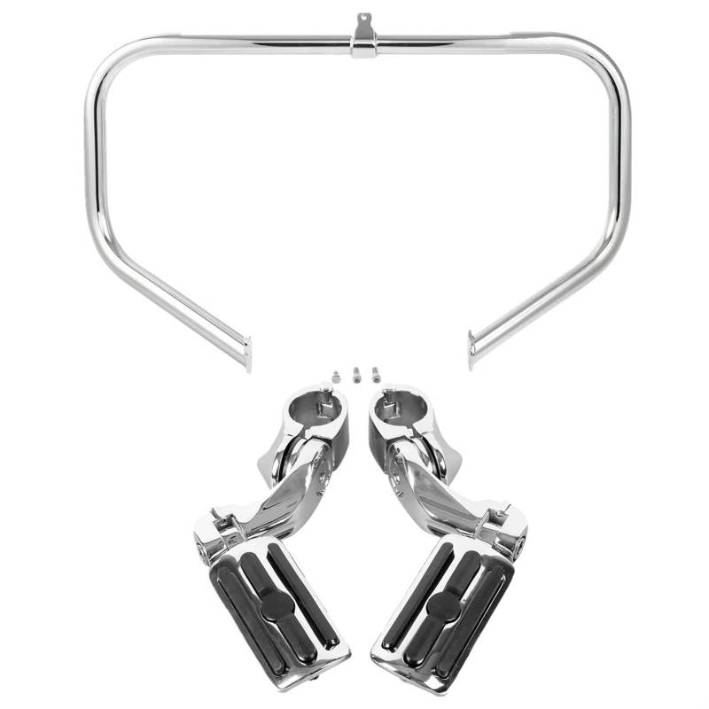 Motorrad Motorschutzbügel Sturzbügel Für Touring Für Road Glide Street Glide 2009-2023 Motorrad Autobahn Motor Crash Bar Fußrasten Motorschutzbügel(Chrome B Set) von Awqmx