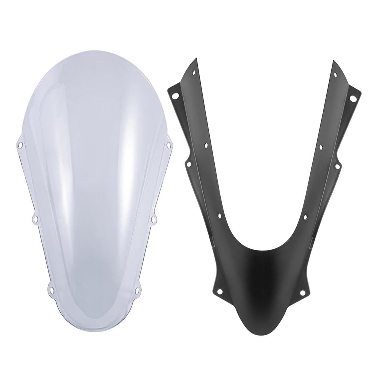 Motorrad Spoilerscheibe Für Kawasaki Für Ninja Für ZX-4R Für ZX-4RR 2023 2024 Für ZX 4R 4RR Windschutzscheibe Windschutz Motorrad Wind Bildschirm Schild Deflektor Zubehör Tourenscheibe(C-Light Smoke) von Awqmx