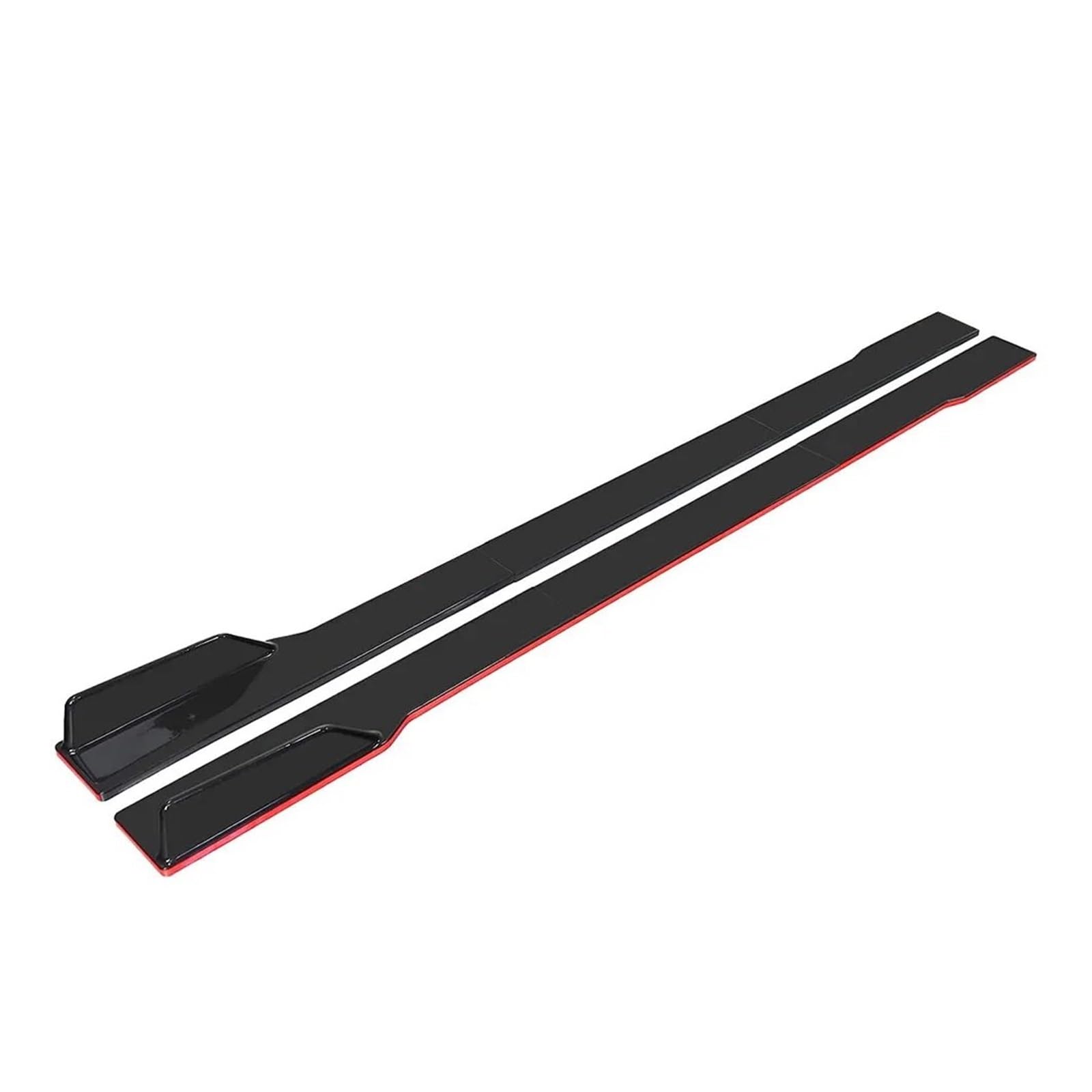 Seitenschweller 2M/2,2M Auto Universal Seitenschweller Verlängerung Rocker Panels Lip Splitter 6PCS Seite Spoiler ABS Auto Seitenschweller(Black red 2.2m) von Awqmx