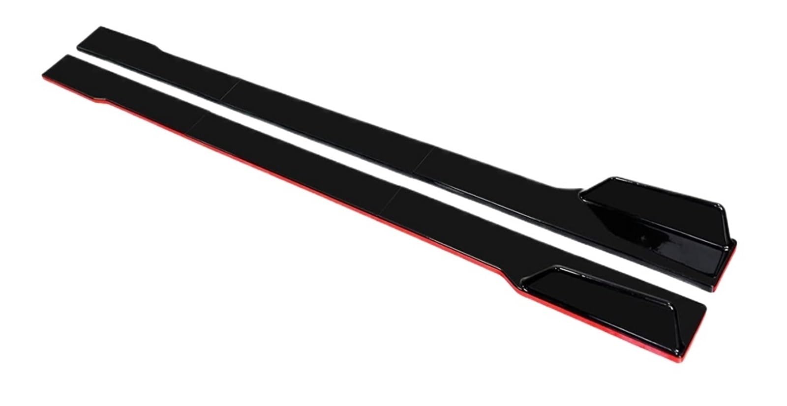 Seitenschweller Für VW Für Golf Für MK6 Für MK7 Für GTI Für Jetta 2015-21 78,7 "Seite Rock Splitter Lip Rocker Panel Extensions Körper Kit Auto Seitenschweller(Black with Red side) von Awqmx