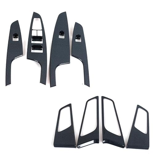 Verkleidung der Konsolenverkleidung Für Hyundai Für Tucson 2015 2016 2017 2018-2020 Carbon Fiber Innen Aufkleber Auto Fensterheber Schalter Taste Panel Schalter Trim Mittelkonsole Dekor(1set) von Awqmx