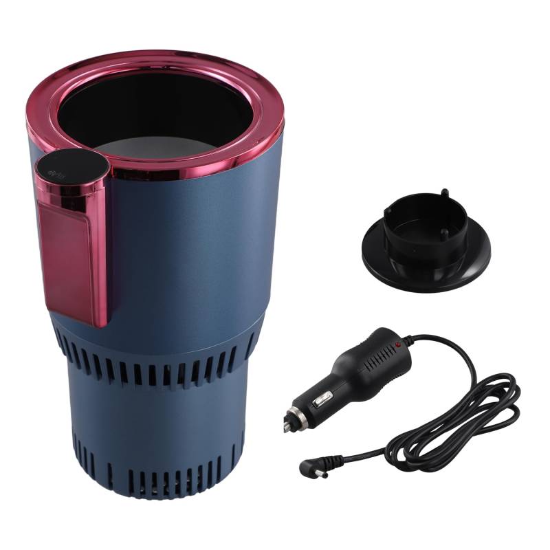 Axaooqeld 12 V Auto 2 in 1 Heizung Kühlung Tassenwärmer Kühler Becher Smart Cup Holder Digitalanzeige Temperatur Getränkehalter Blau von Axaooqeld