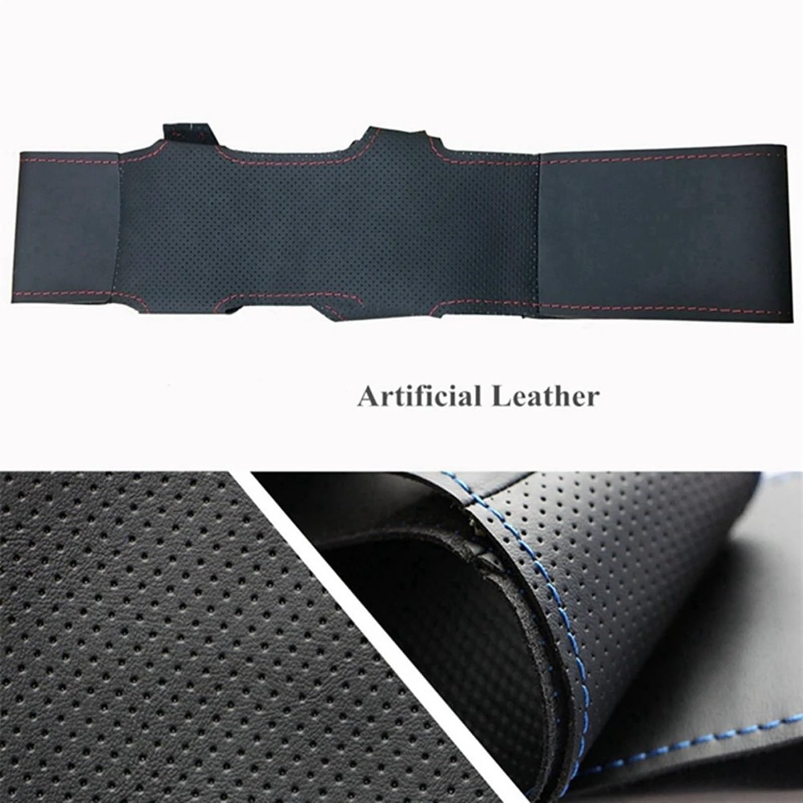 Auto Lenkradschutz Für A1 A3 A4 2015-2016 A7 2012-2018 S7 2013-2018 RS7 2014-2015 Hand-Stitched Carbon Fiber Suede Leather Car Steering Wheel Cover Lenkradschoner(Stil 4) von Axexnejv