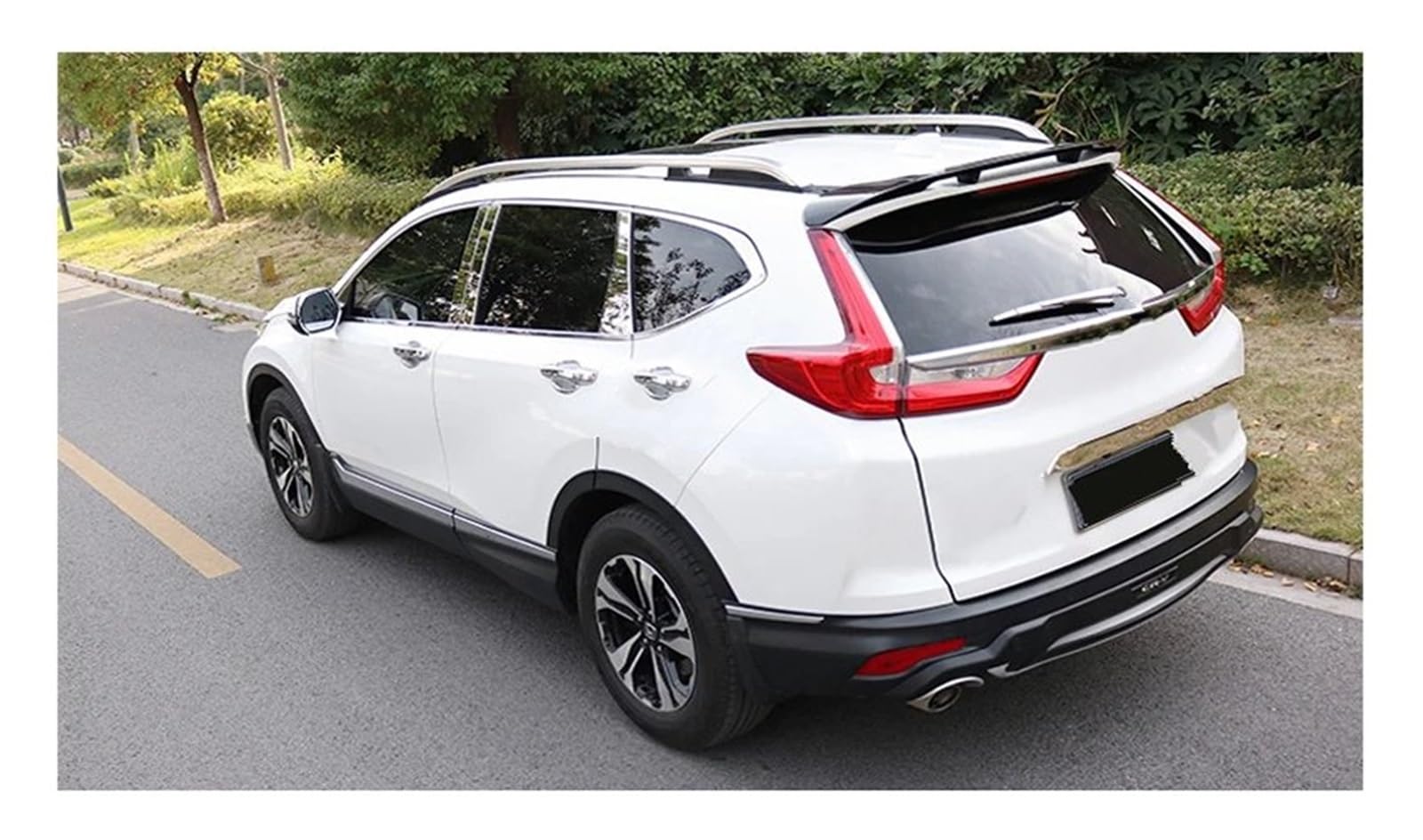 Heckspoiler Für CRV Für CR-V 2017 2018 Auto-Styling ABS-Kunststoff Unlackiert Farbe Außen Heckspoiler Kofferraumlippe Dachspoiler Auto Spoiler Wing(Carbon Fiber Look) von Axexnejv