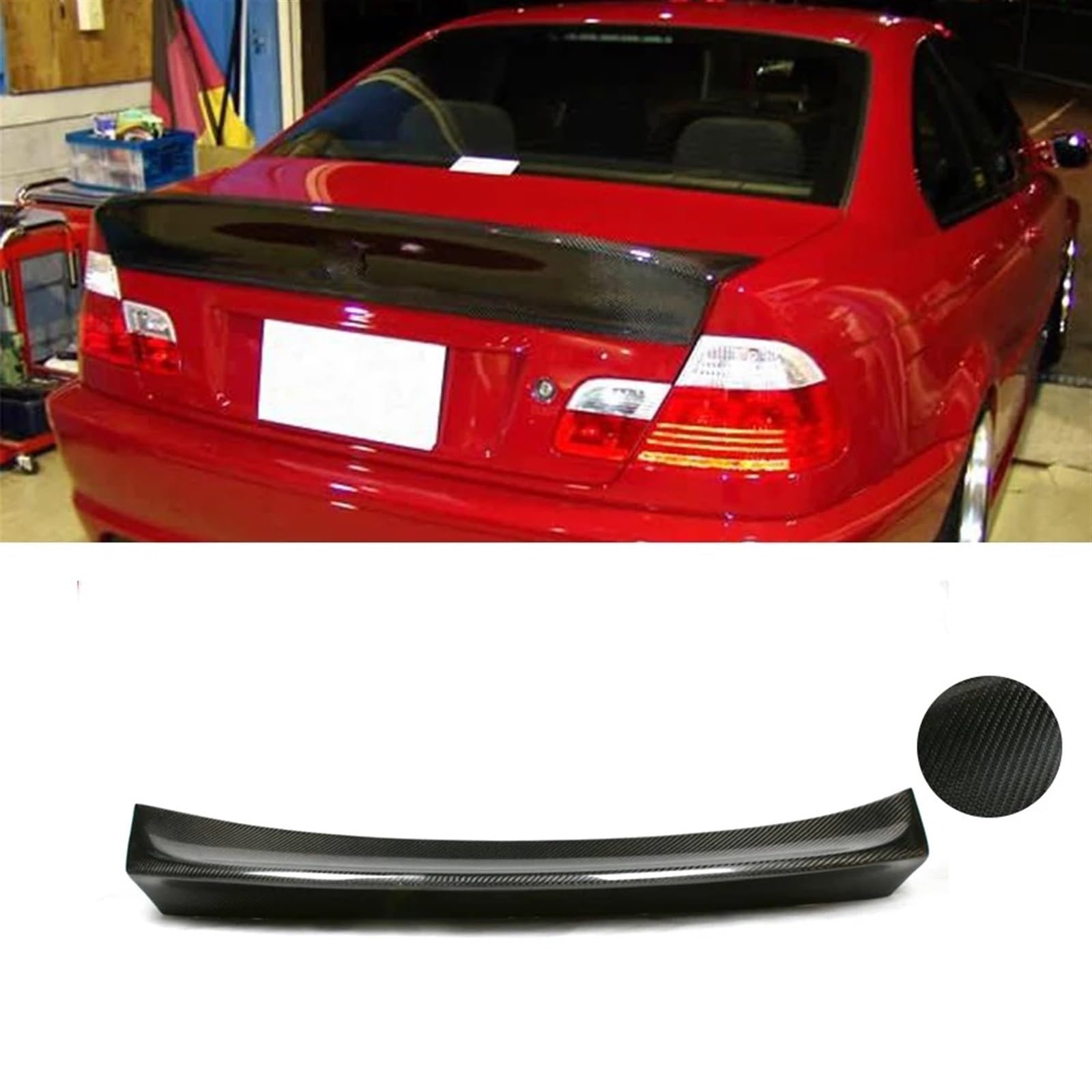 Heckspoiler Für E46 Coupe Limousine M3 2 Tür 4 Tür 1998-2006 Boot Lip Flügel Spoiler Carbon Faser/FRP/PU Primer Hinten Stamm Spoiler Auto Spoiler Wing(4 Door Carbon Fiber) von Axexnejv