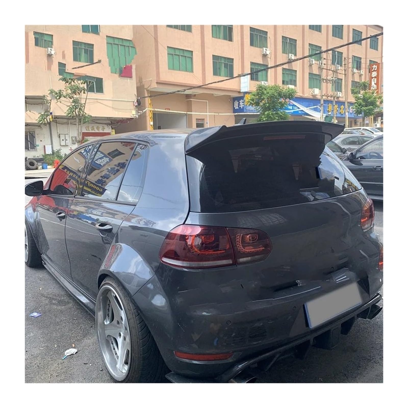 Heckspoiler Für Für Golf 6 MK6 VI Für GTI R20 2010-2013 Dachspoiler ABS-Material Heckspoilerflügel Body Kit Zubehör Auto Spoiler Wing(Carbon Color) von Axexnejv