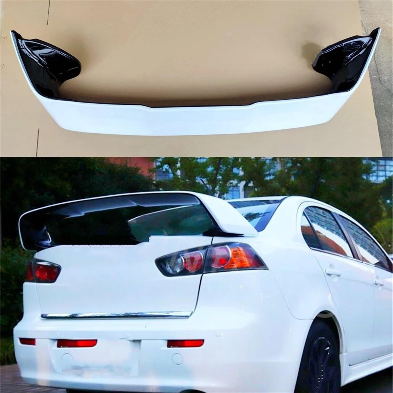 Heckspoiler Für Für Lancer Für EVO 2010-2014 ABS Material Auto Heckflügel Primer Farbe Heckspoiler Auto Spoiler Wing(Glossy Black) von Axexnejv