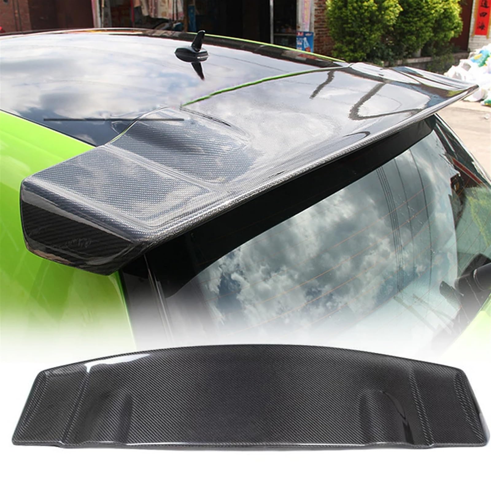 Heckspoiler Für Für Scirocco 2008-2013 Auto-Styling Carbon Faser/FRP Hinten Stamm Dach Lip Flügel Fenster Spoiler Auto Spoiler Wing(Carbon Fiber) von Axexnejv