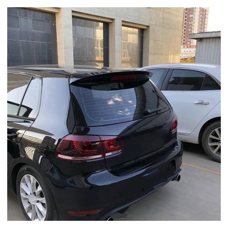 Heckspoiler Für Golf 6 2010-2013 Heißer ABS Kunststoff Hinten Stamm Dach Flügel Unlackiert Primer Heckspoiler Auto Zubehör Auto Spoiler Wing(Schwarz) von Axexnejv