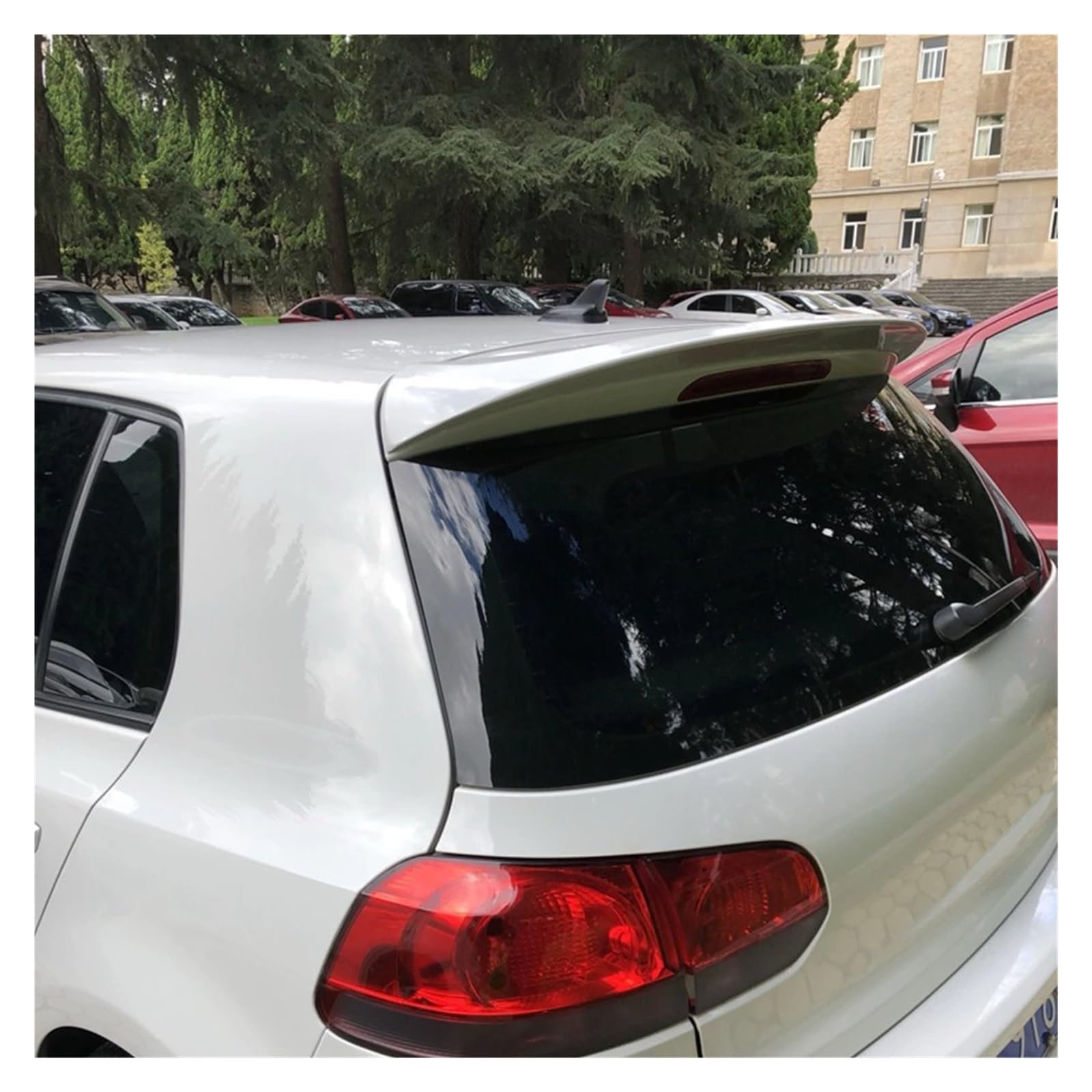 Heckspoiler Für Golf 6 2010-2013 Heißer ABS Kunststoff Hinten Stamm Dach Flügel Unlackiert Primer Heckspoiler Auto Zubehör Auto Spoiler Wing(Weiß) von Axexnejv