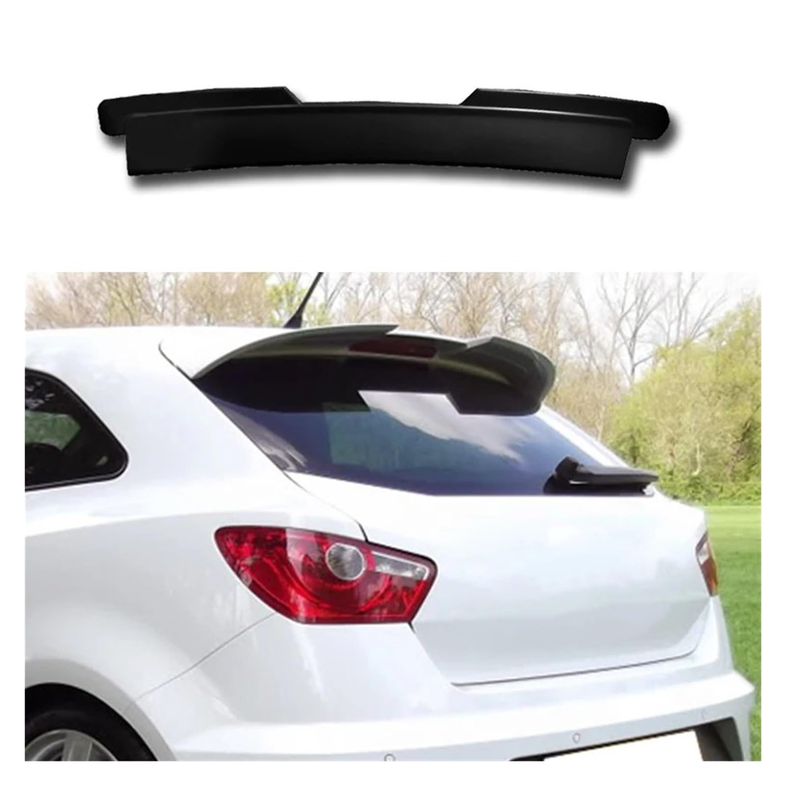 Heckspoiler Für Seat Für Ibiza 2008-2017 Spoiler Für Cupra St 5 Tür Heckscheibe Dachflügel Spoiler Auto Spoiler Wing(Carbon Fiber) von Axexnejv