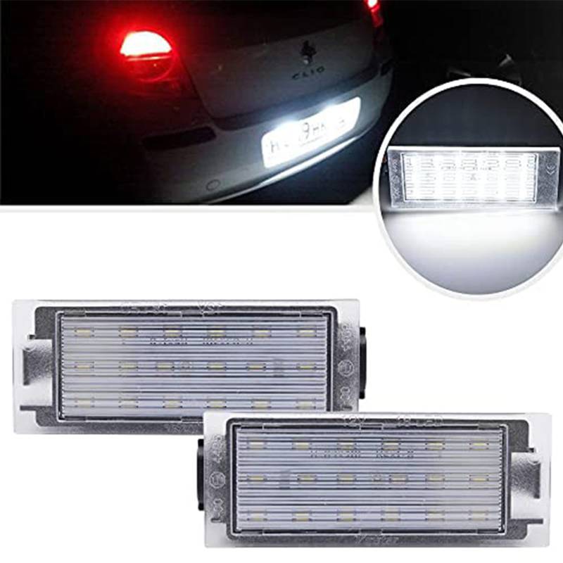 2 x LED-Kennzeichenbeleuchtung, kompatibel mit Renault Clio III IV Laguna Megane 2/3 Kangoo Kadjar Twingo Trafic Master Bus Kasten von Ayikeiy