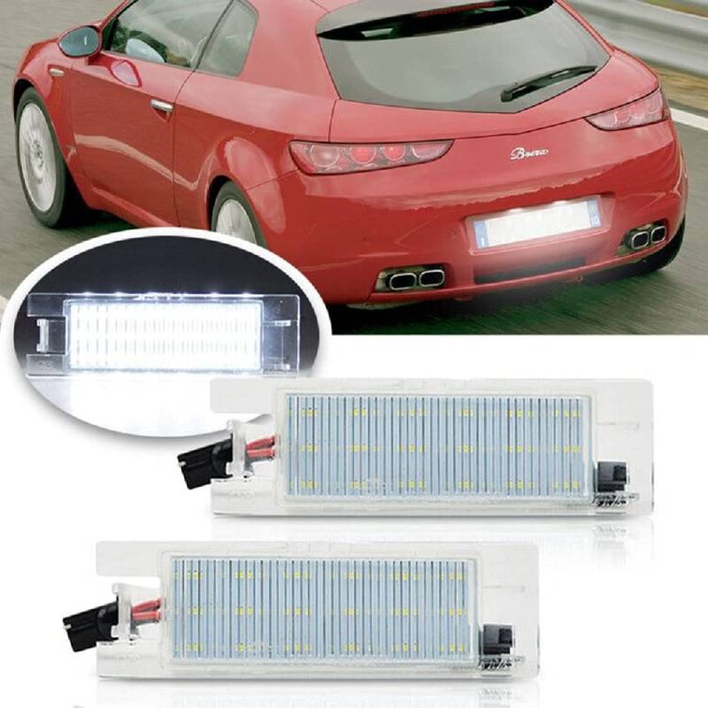 2Stk LED Canbus Kennzeichenbeleuchtung Nummernschildbeleuchtung Plug&Play Kompatibel mit Alfa Romeo Giulietta 940 147 156 159 166 MiTo GT Spider 939 Brera von Cardill