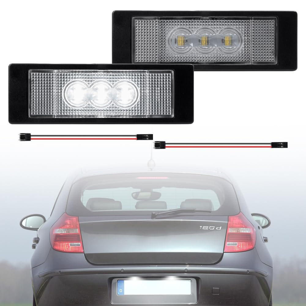 Weiße LED-Kennzeichenbeleuchtung, kompatibel mit BMW E81 E87 F20 F21 E63 E64 F06 F12 F13 1 6er Serie Z4 E86 E85 E89 X2 Gran Coupe von Ayikeiy