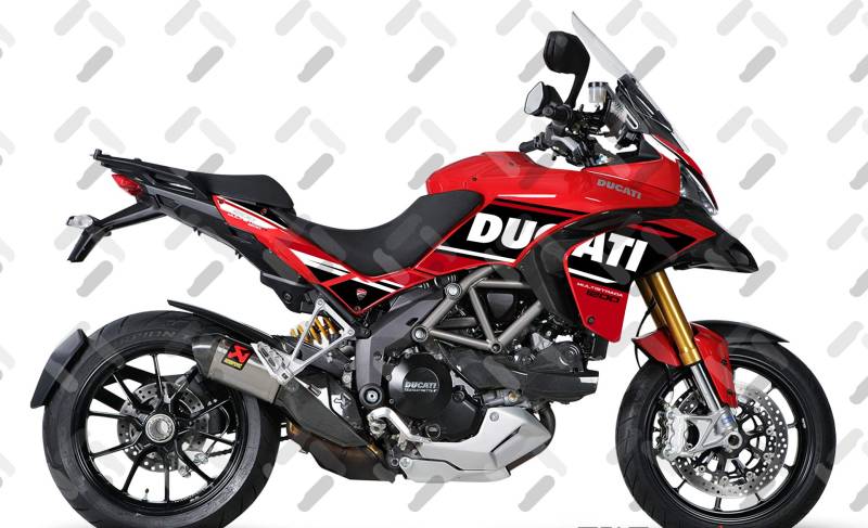 KIT Stickers Aufkleber Ducati MULTISTRADA 1200 2010 – 2014 FS-MULTI10-14 (Black & Red, Red, 2013-2014) von Az Graphishop