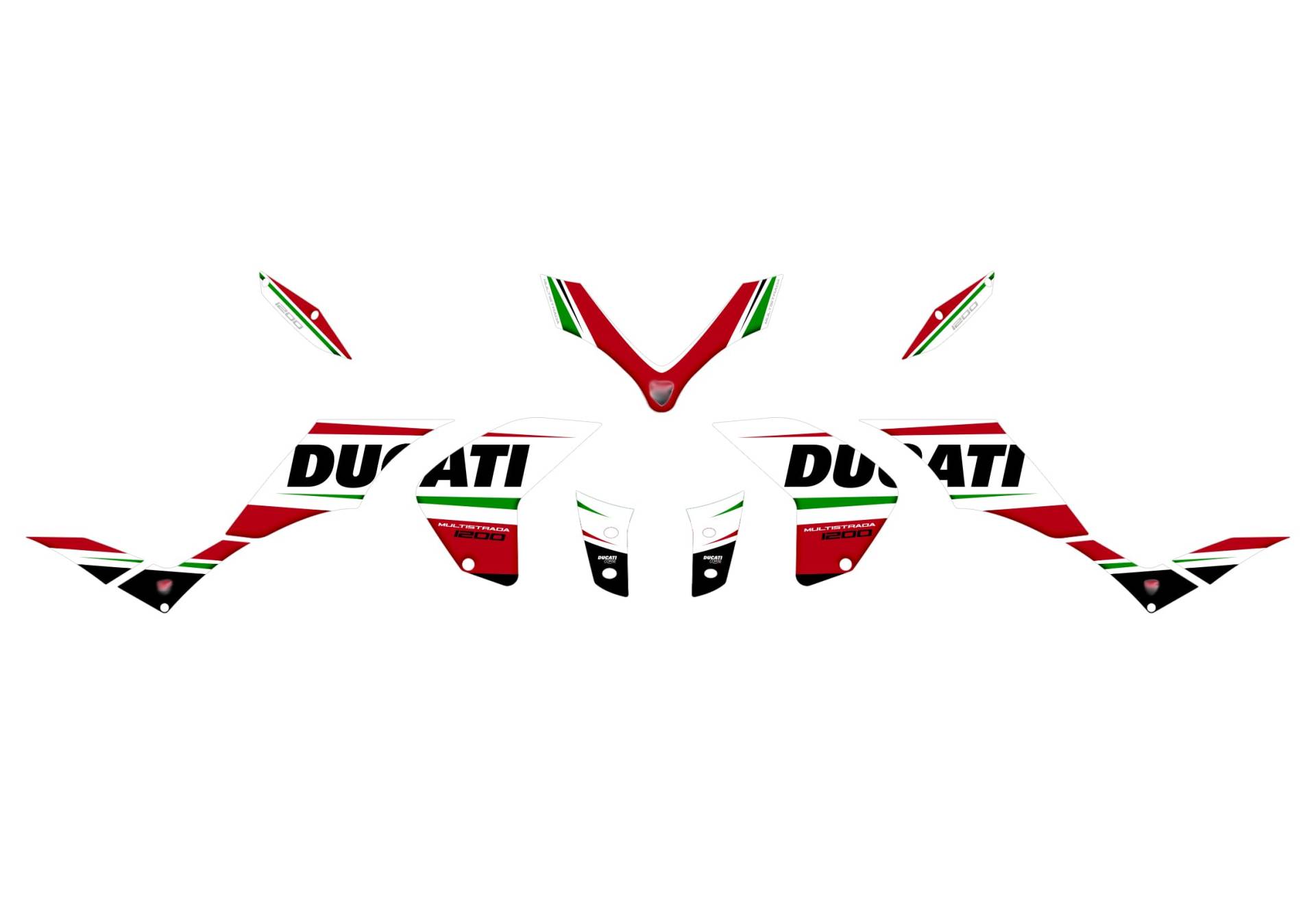 KIT Stickers Aufkleber Ducati MULTISTRADA 1200 2010 – 2014 FS-MULTI10-14 (Italy, Red, 2013-2014) von Az Graphishop