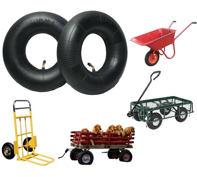 2 Stück Luftschlauch Schubkarre für Reifen Größe 4.10/3.50-4, für Rasenmäher, Handwagen, Sackkarren, Traktoren und Anhänger von Azatemgo
