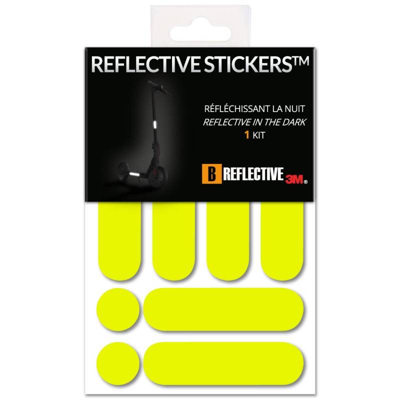 B REFLECTIVE - Set Aufkleber Reflektor Streifen für 2 Elektroroller, Elektrofahrrad, ... - Selbstklebende Aufkleber - 3M™ Technology – Hohe Sichtbarkeit – Optimierte Haftung - Design & Diskret von B REFLECTIVE