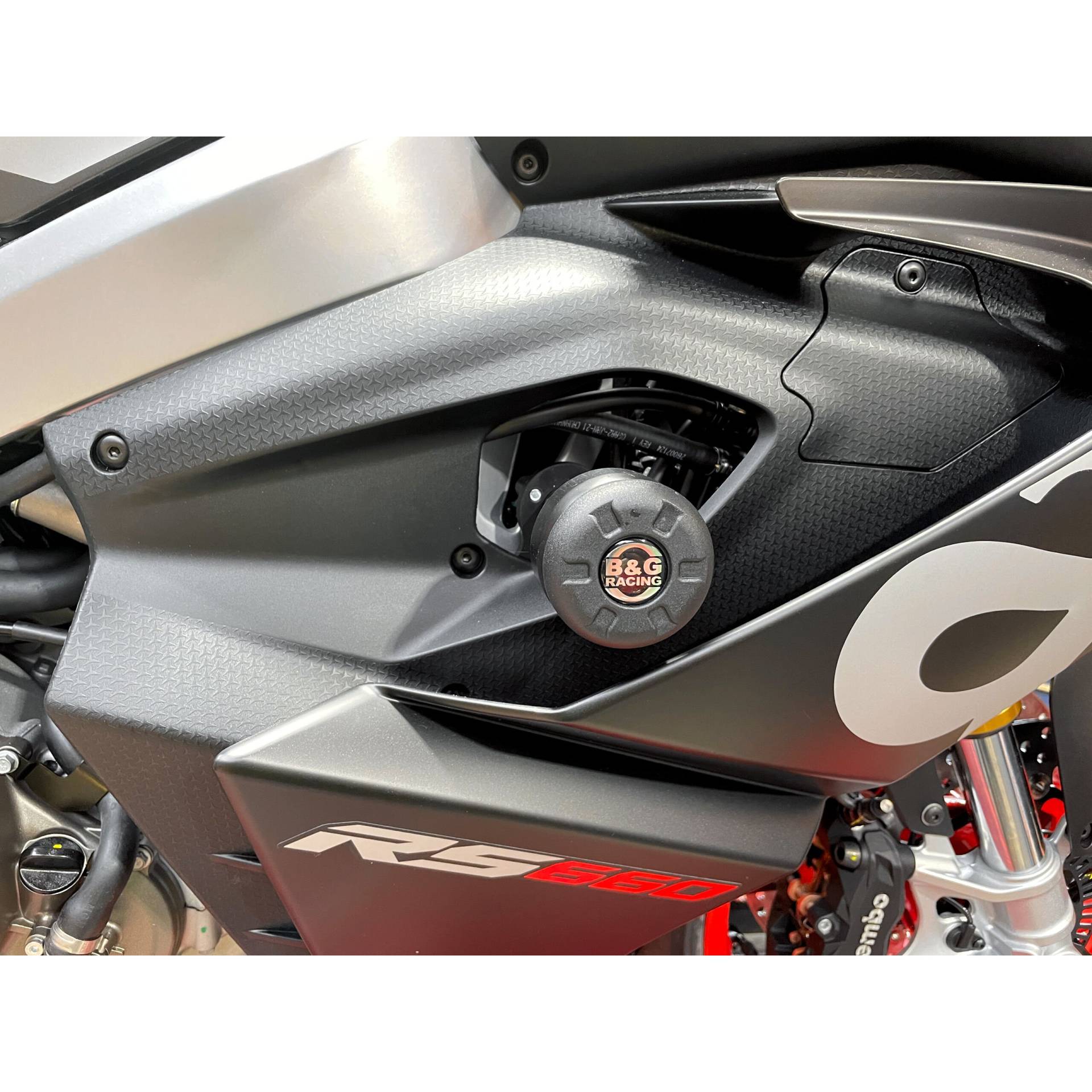 B&G Sturzpads Racing Polyamid schwarz für Aprilia RS 660 von B&G